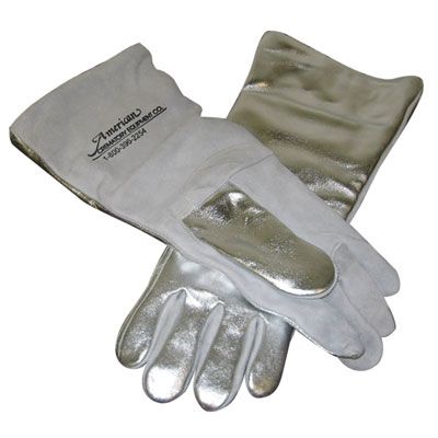 CREMATION ALUMINIZED AND ZETEX HIGH HEAT GLOVES 18 - New England Cremation  Supply